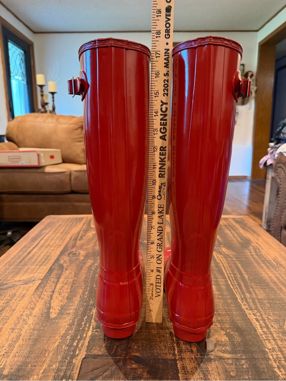 Hunter Gloss Red Tall Rain Boots - Picture 7 of 10